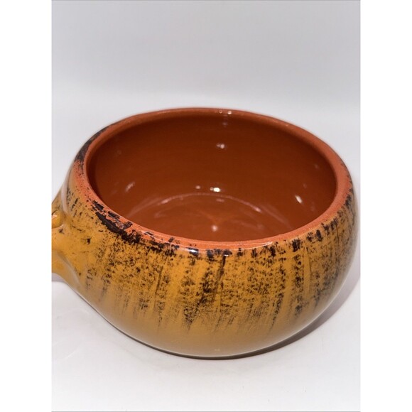 De Silva Bowls Soup Chili Handle Italian Distressed Orange - Picture 5 of 6